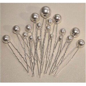 New Premier handmade bridal hair pin silver tone 18 pcs with SOFT ENDS